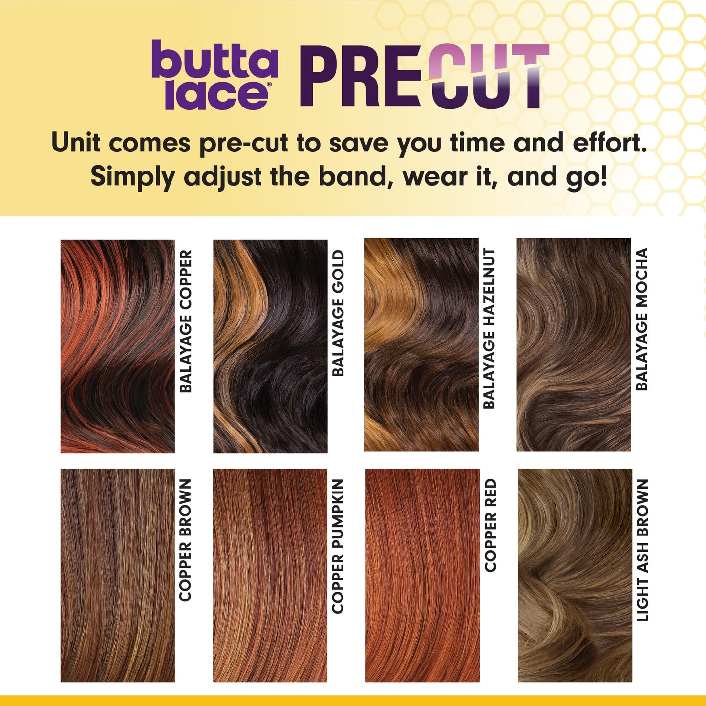 Sensationnel Butta Lace Precut Wigs - Unit 4 Glueless Extra Wide 5 Inch Deep Parting Synthetic Pre Tweezed Smaller Knot Hairline (BALAYAGECOPPER)