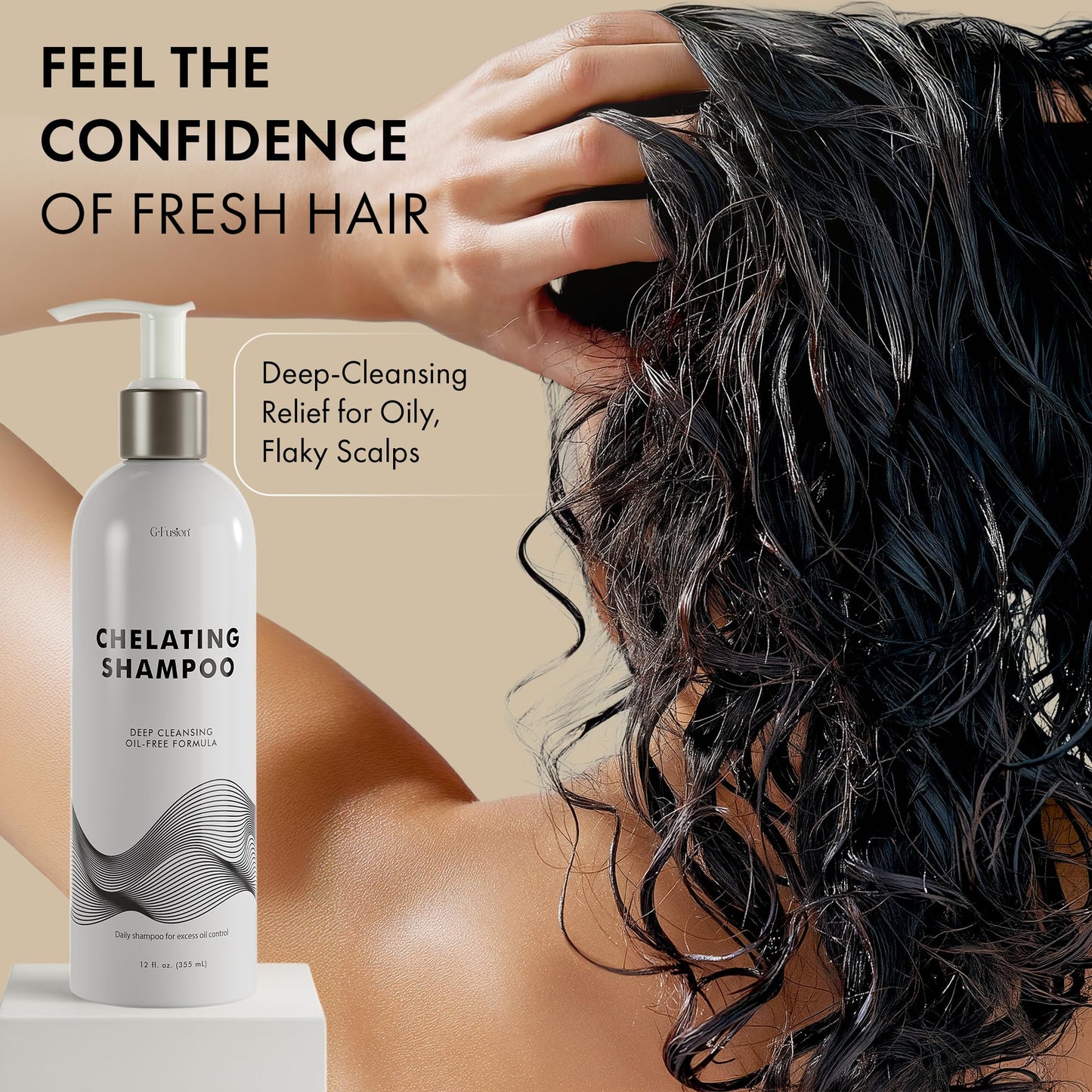 Chelating Shampoo – For Oily Hair & Oily Scalp -Deep Cleansing Clarifying Shampoo- Removes Hard Water Buildup, Chlorine & Residue-Nourishes-No Silicones, No Parabens, Fresh Volume. 12 Fl Oz ( 355 ML)