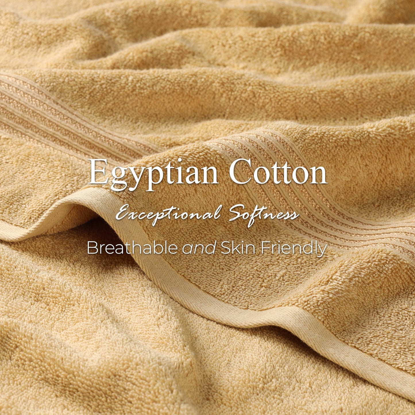 Superior Egyptian Cotton 10-Piece Face Towel Set , Small Towels For Facial, Spa, Quick Dry, Absorbent Towels, Bathroom Accessories, Guest Bath, Home Essentials, Washcloth, Airbnb, Gold