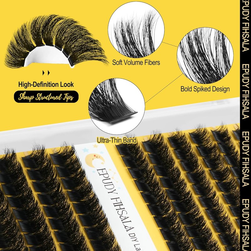 Fluffy Lash Clusters - 200D D Curl Mink Volume Extensions | 10-18mm Soft & Comfortable 3D Layered Kit