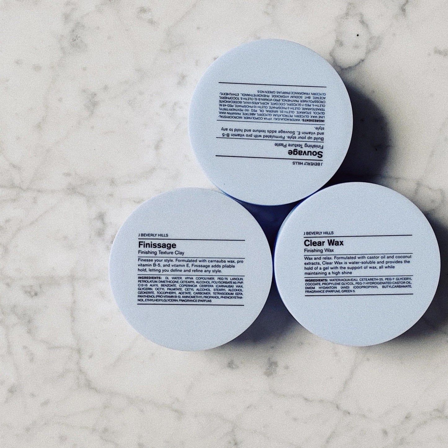 J Beverly Hills Blue Clear Finishing Wax with Castor Oil for Strong Hold and Hair Growth, 2.5 Oz