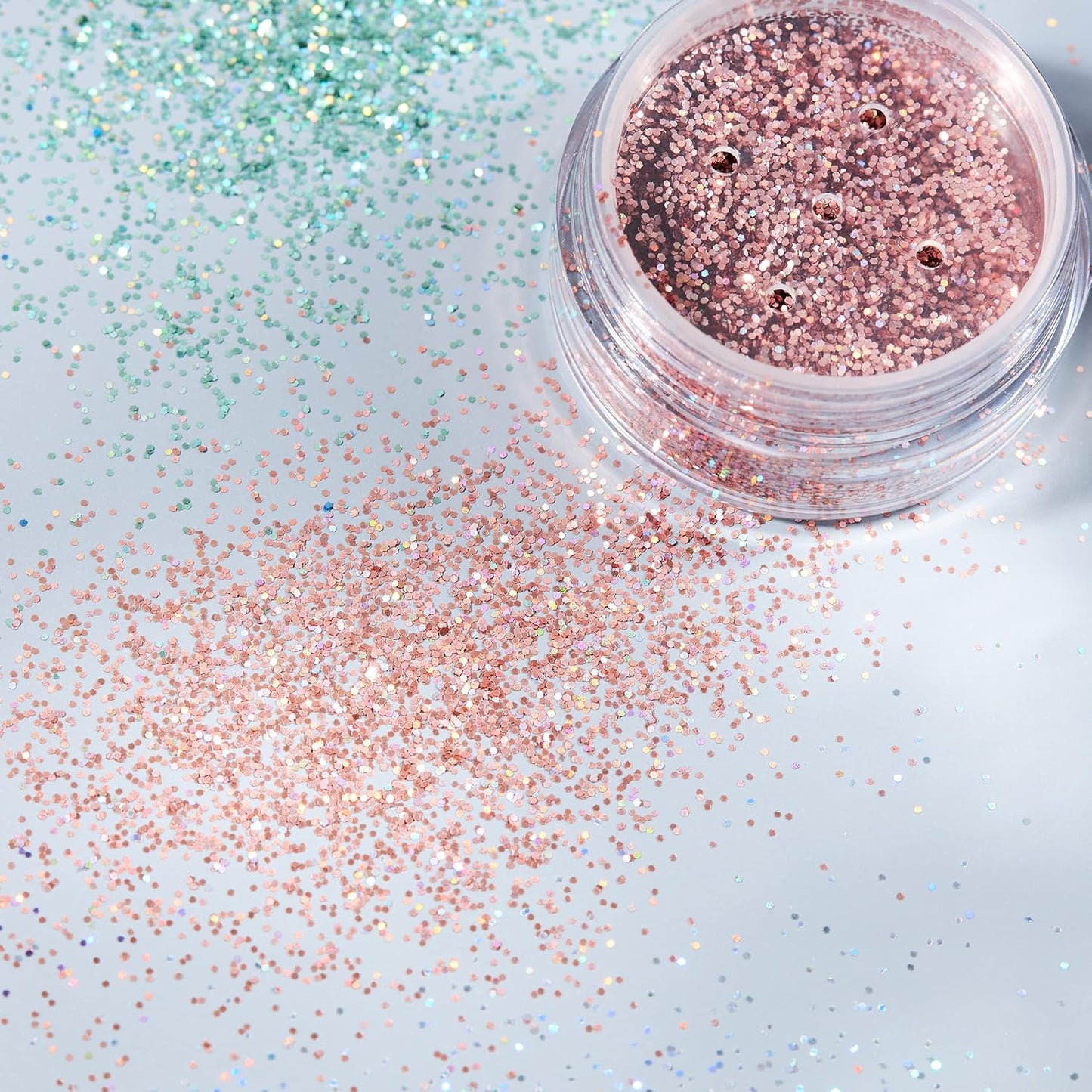 Holographic Glitter Shakers - Cosmetic Glitter for Face, Body, Nails & Hair | Set of 6 Colors - 0.17oz