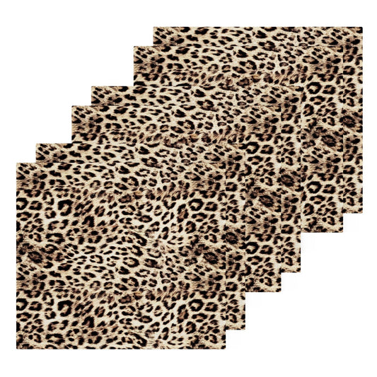 ALAZA Wash Cloth Set Animal Leopard Cheetah Print(20d1) - Pack of 6, Cotton Face Cloths, Highly Absorbent and Soft Feel Fingertip Towels