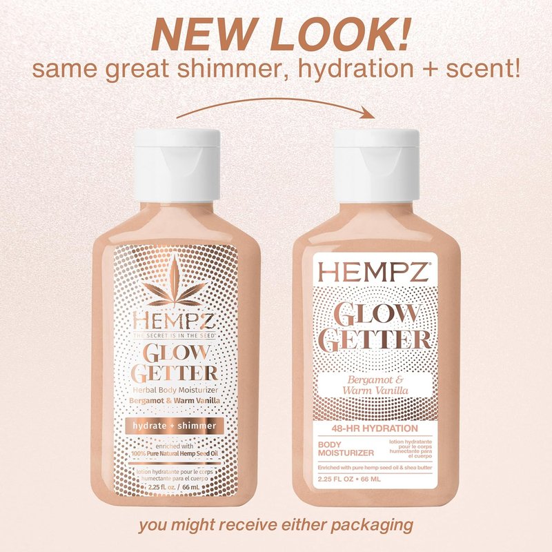 Hempz Mini Glow Getter Herbal Body Moisturizer - Hydrating 2.25 oz | Nourishing Skin Care