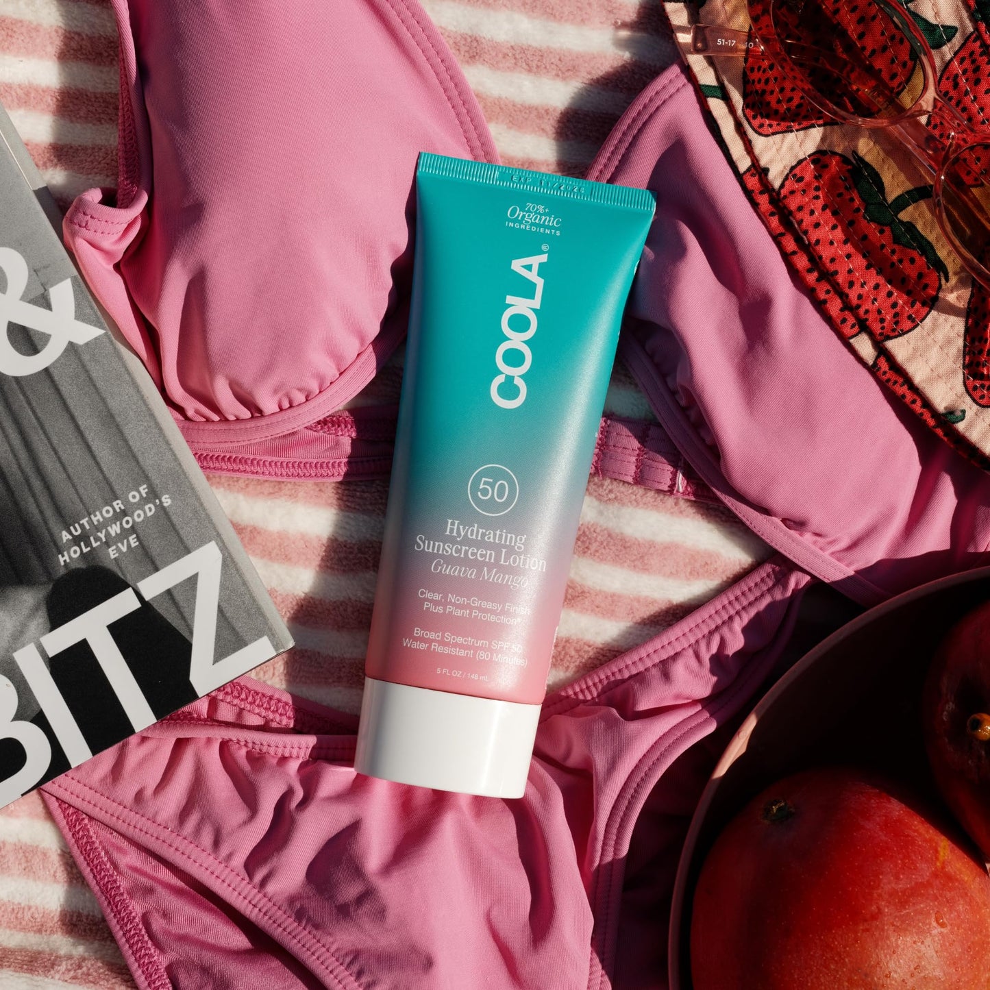 COOLA Organic Sunscreen SPF 50 Sunblock Body Lotion, Dermatologist Tested Skin Care for Daily Protection, Vegan and Gluten Free, Guava Mango, 5 Fl Oz