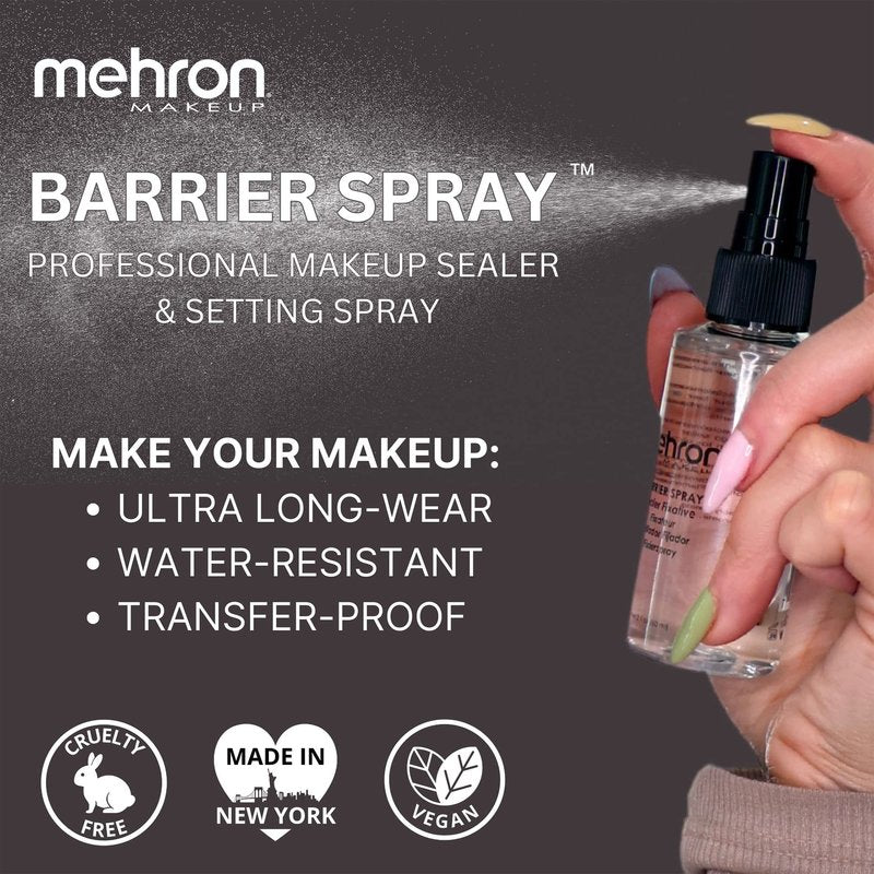 Mehron Makeup Barrier Spray | Setting Spray for Makeup | Make up Setting Spray for Face 9 fl oz (266 ml) | Made in the USA