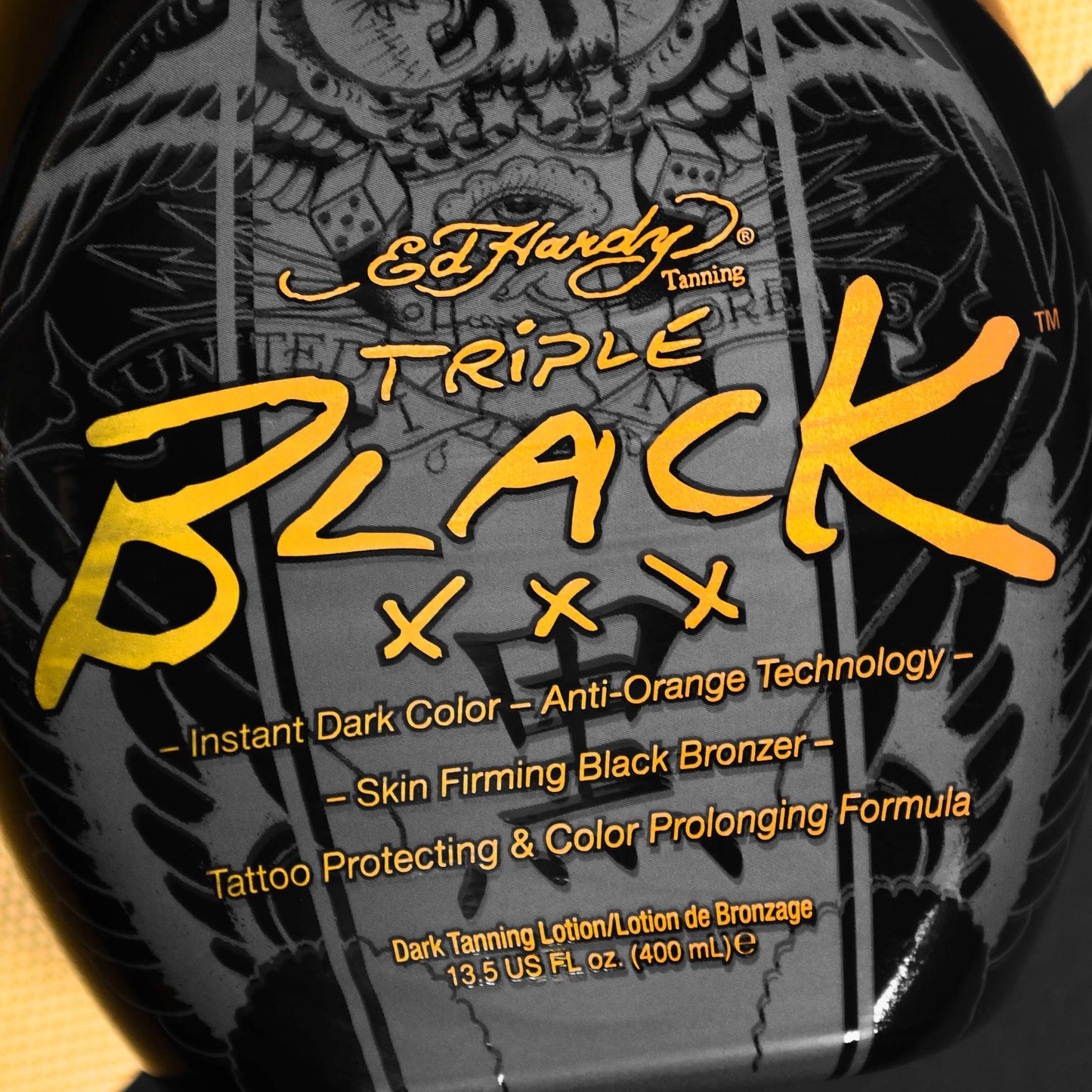 Ed Hardy BLACK XXX Instant Dark Color Tanning Lotion, 13.5 oz