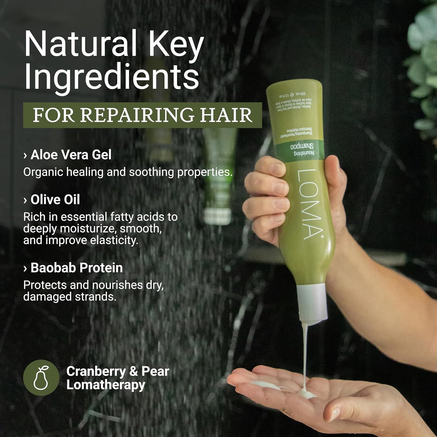 Loma Nourishing Shampoo - Hydrating Hair Care for All Hair Types | 12 Ounce