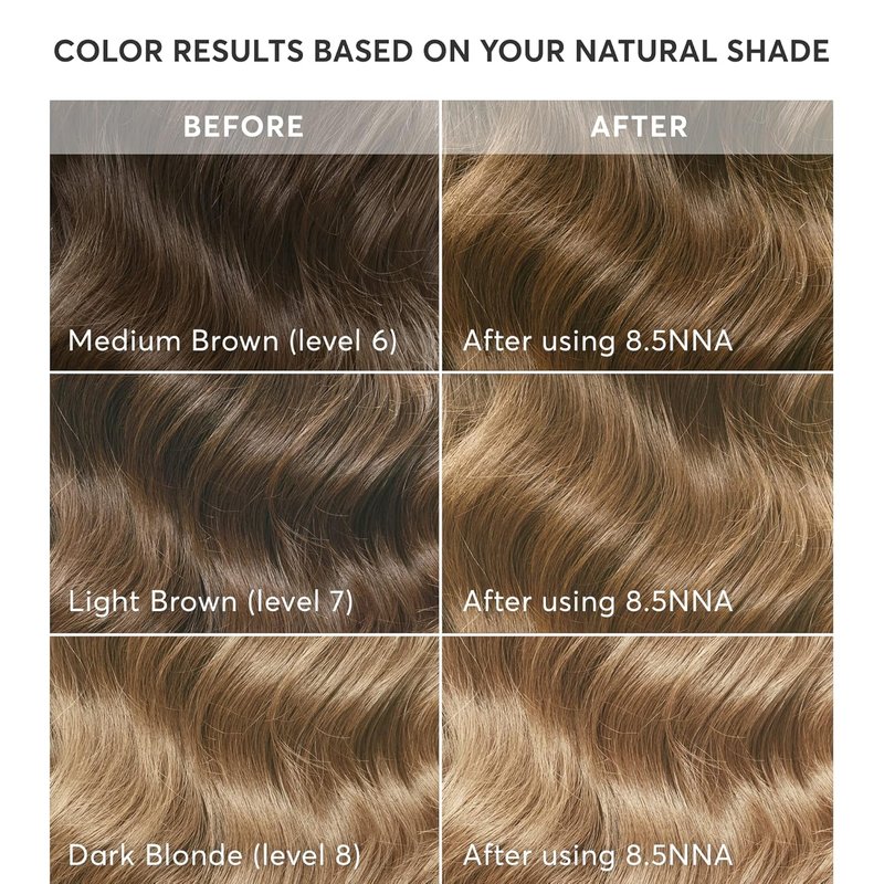 Radiant Hair Color Kit - 8.5NNA Dark Neutral Blonde | 100% Gray Coverage, PPD-Free & Ammonia-Free, 1 Pack