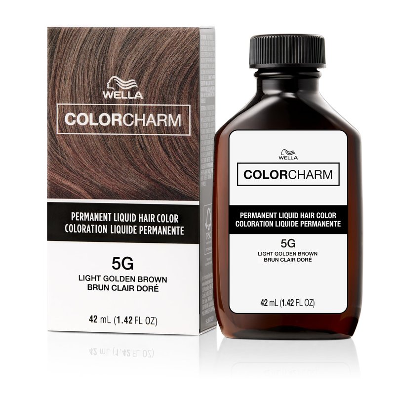 COLORCHARM Permanent Liquid Hair Color | 5G Light Gold Brown | Up to 100% Gray Coverage | 1.42 Fl Oz
