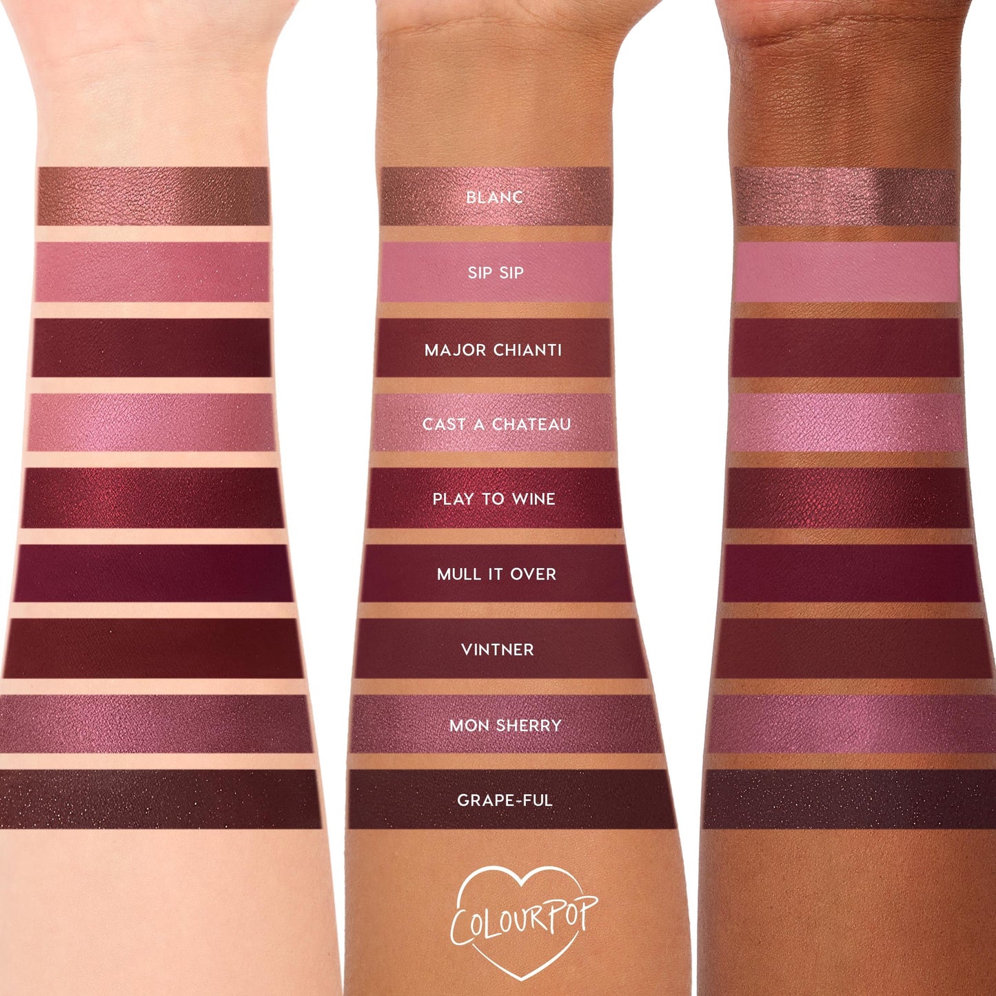 ColourPop Wine & Only Eyeshadow Palette - Deep Red & Burgundy Eye Makeup Palette with Matte, Metallic and Matte Sparkle Finishes - High-Pigment Eye Makeup with a Long-Wearing Formula (0.3 oz)