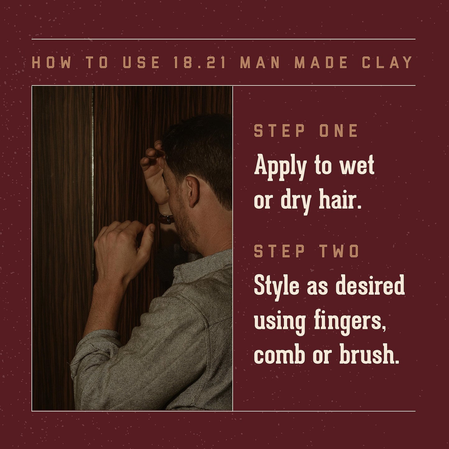 18.21 Man Made Hair Styling Product,2oz. Original Sweet Tobacco Scent in Clay with Matte Finish,(Pack of 2)