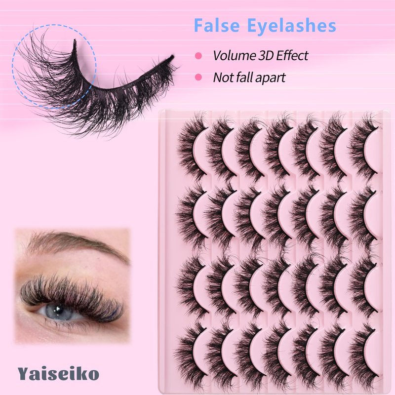Natural Manga Eyelashes Cat Eye Lashes Spiky Eyelash That Look Like Extensions Strip Lashes Wispy Eyelashes Soft 17mm Foxy Eyelash by Yaiseiko