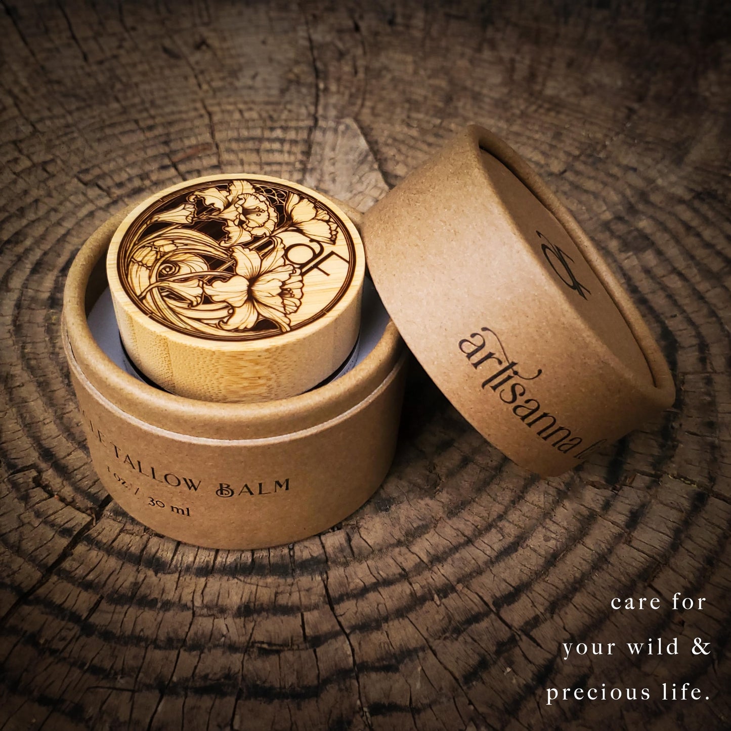 Artisanna Farms Miracle Tallow Balm - Hand-Crafted in the USA With Manuka Honey, Grass-Fed Tallow & Medicinal Plants for Healing & Nourishing All Skin Types (1 oz, Sage & Palo Santo)
