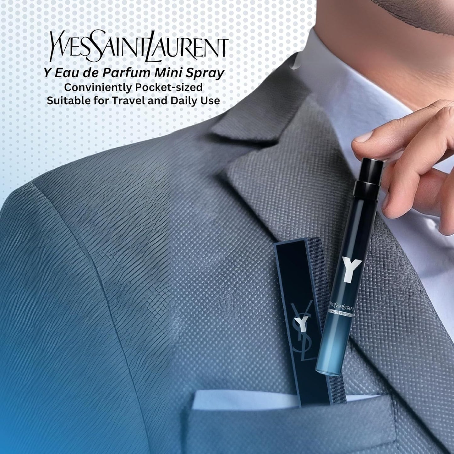 Yves Saint Laurent Y Eau de Parfum Travel Spray - 0.33 oz Refillable Fragrance for Men