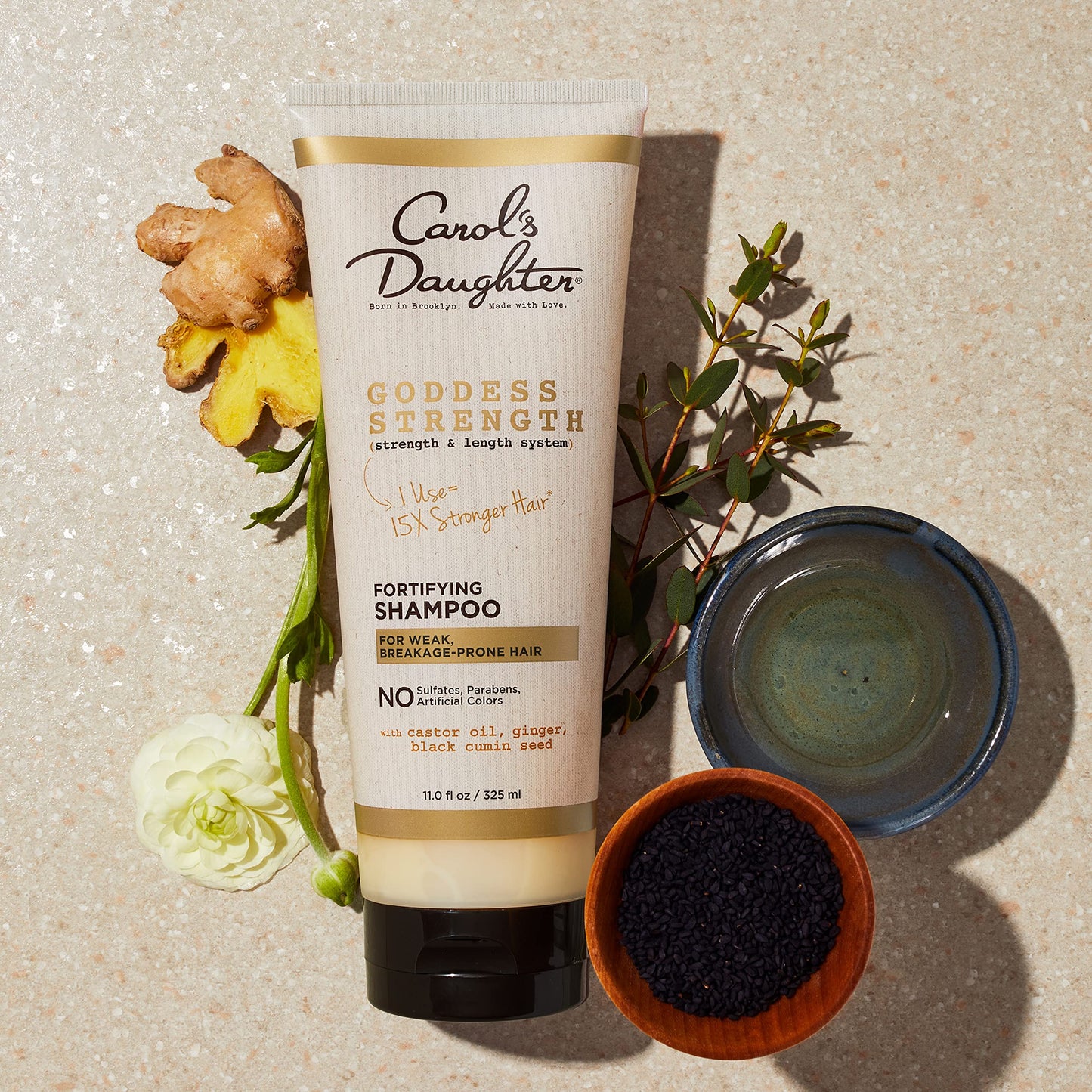 Carol's Daughter Goddess Strong Bundle: Hair Care Kit with Shampoo, Conditioner, Leave-In Treatment and Scalp Oil, 4 Items