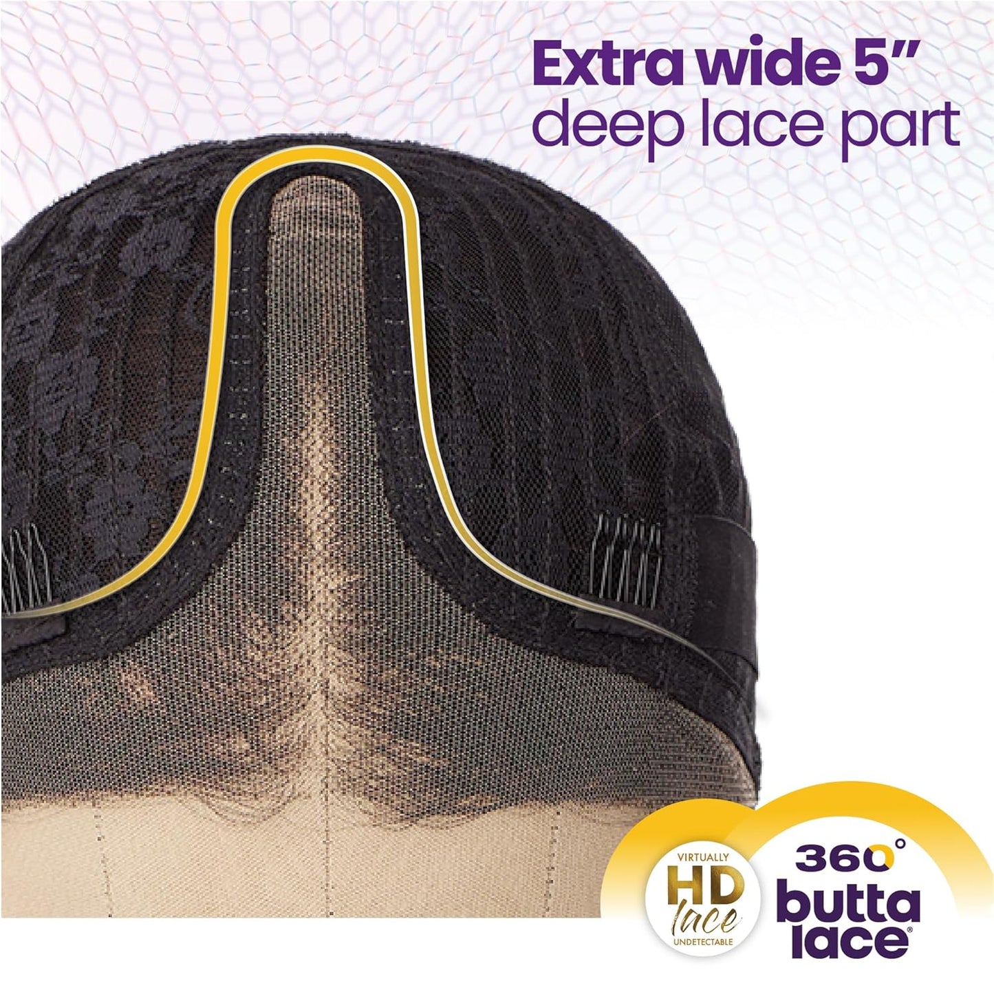 Sensationnel Butta 360 Lace Wigs - Glueless Synthetic Wig with Wider Parting | T4 Butterscotch Blonde