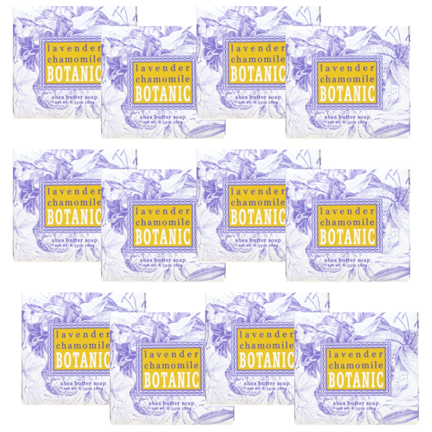Greenwich Bay Mini Botanical Soap Bars 12 Pack 1.9 oz Each Individually Wrapped Guest Soaps for Airbnb, Spa, Travel, Bath Travel Size Bar Soap Set, Lavender Chamomile Calming Scent