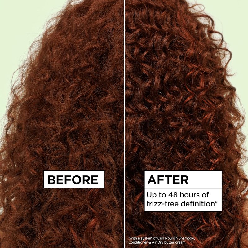 Garnier Fructis Curl Nourish Air Dry Cream - Sulfate-Free Leave-In Conditioner for Moisture & Frizz Control | 16.9 Fl Oz