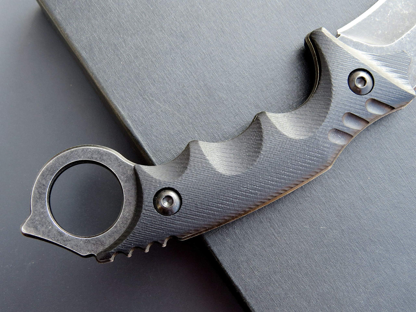 Ccanku C1111 Fixed Blade Knife D2 Steel Blade G10 Handle Claw for Outdoor EDC Survival Knife with Kydex Sheath (Black)