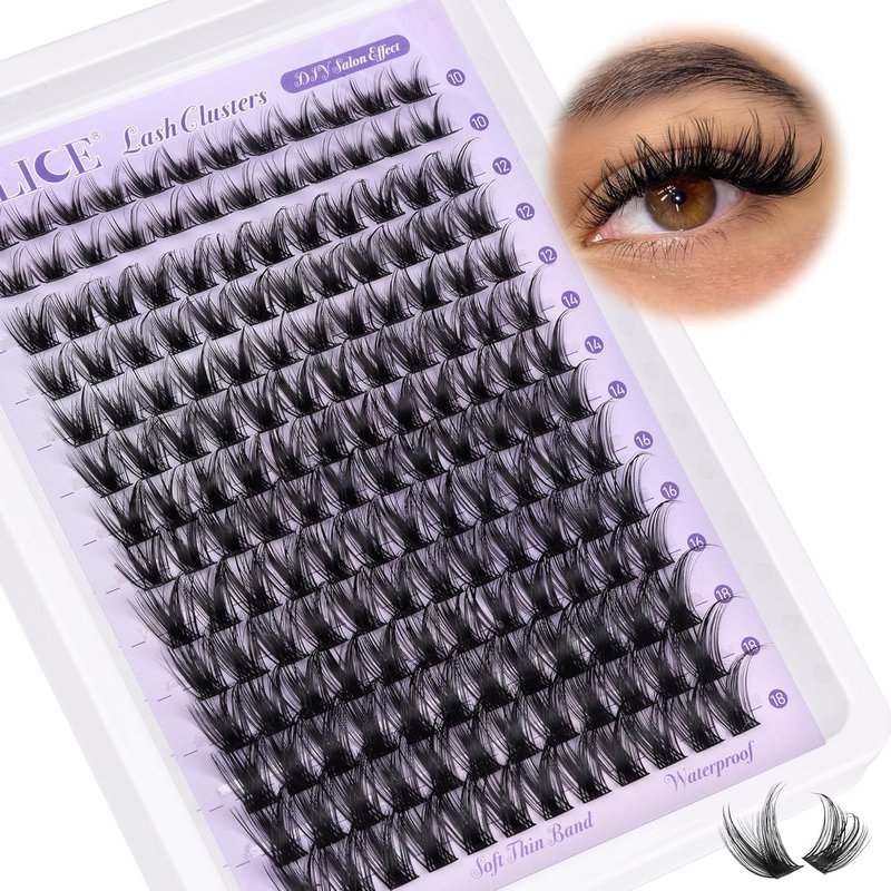 Eyelash Clusters - Wispy 10-18mm Natural Volume Extensions | 168pcs DIY Individual Lashes with Soft Thin Band