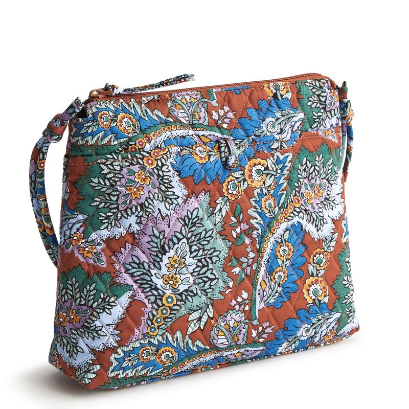 Vera Bradley Women's Premium Cotton Original Hipster Crossbody, Flowers + Feathers, One Size