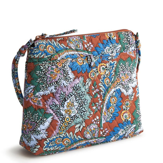 Vera Bradley Women's Premium Cotton Original Hipster Crossbody, Flowers + Feathers, One Size
