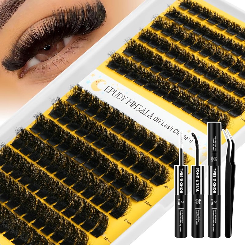 Fluffy Lash Clusters - 200D D Curl Mink Volume Extensions | 10-18mm Soft & Comfortable 3D Layered Kit