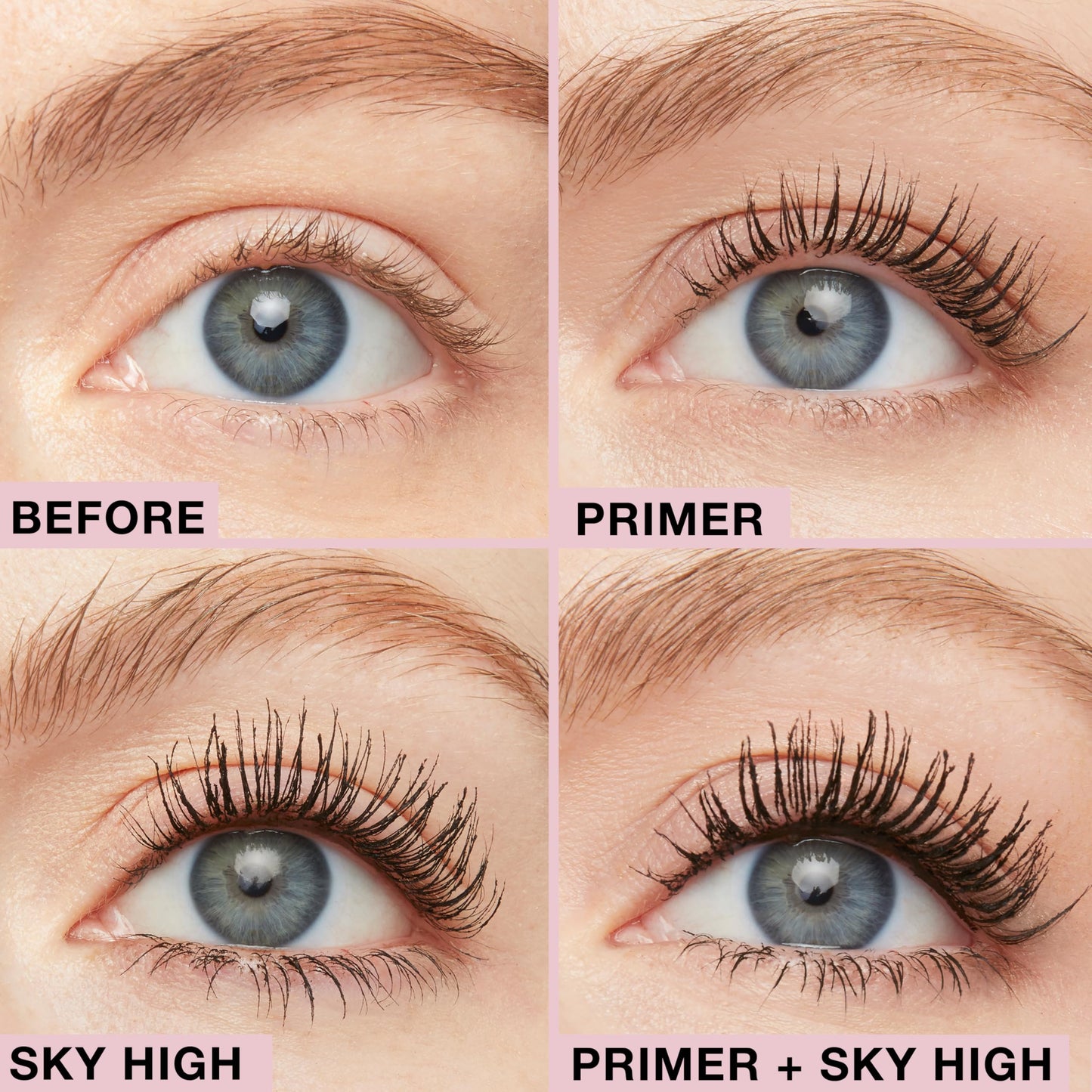 Maybelline Lash Sensational Sky High Washable Mascara + Boosting Lash Primer Makeup Bundle, Includes 1 Mascara in Blackest Black and 1 Eyelash Primer in Soft Black