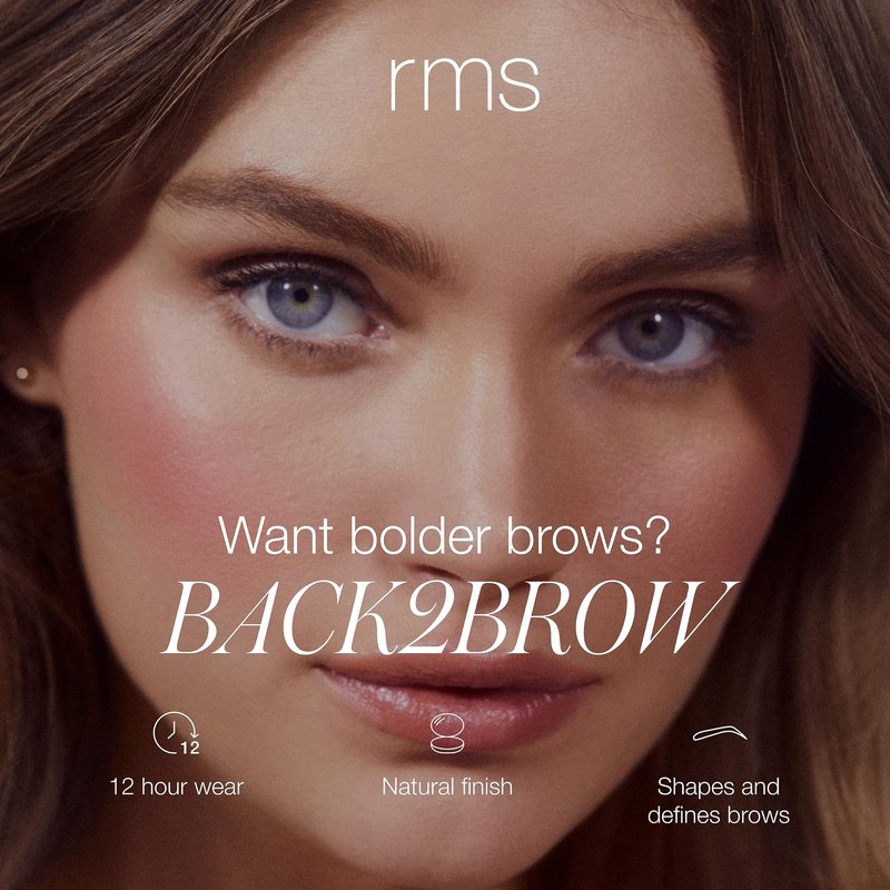rms beauty Back2Brow Pencil Waterproof Smudge-Resistant Buildable Brow Color with Fine Tip for Natural Hair-Like Strokes Nourishing 0.3g
