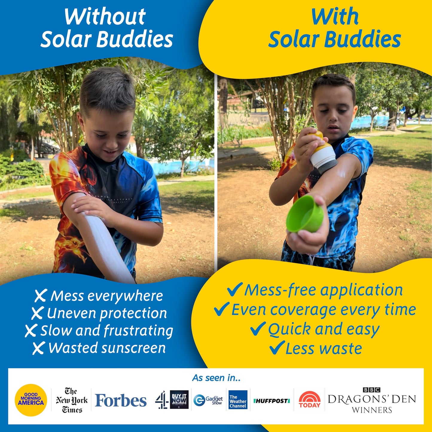 Solar Buddies Sunscreen Applicator – Green– Refillable Roll-on Sponge for Sunscreens & Lotions – For Kids, Adults & Families – Holds 3.4Fl Oz – Perfect for Travel