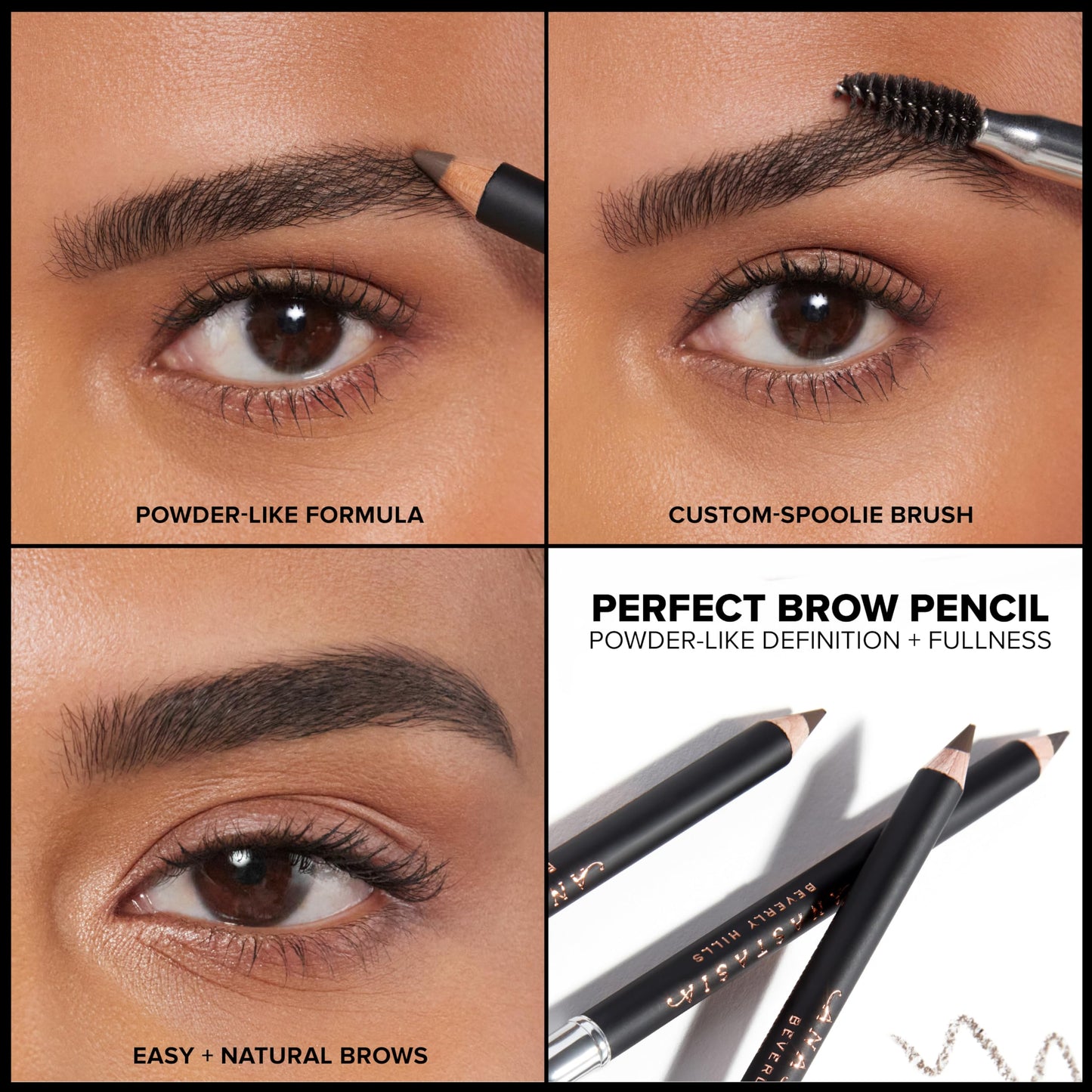 Anastasia Beverly Hills Perfect Brow Pencil - Dual-Ended Eyebrow Pencil with Spoolie Brush, Full-Pigment Powder-Like Formula for Natural-Looking Defined Brows - Granite