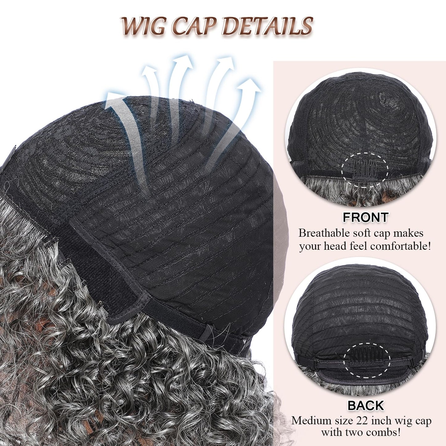 Grey Human Hair Wig for Black Women - 10 Inch Deep Wave Glueless Bob | Perfect for Daily Wear