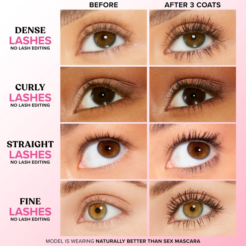 Too Faced Naturally Better Than Sex Mascara | Volumizing, Nourishing, Curling + Safe for Sensitive Eyes, 0.16 Fl Oz