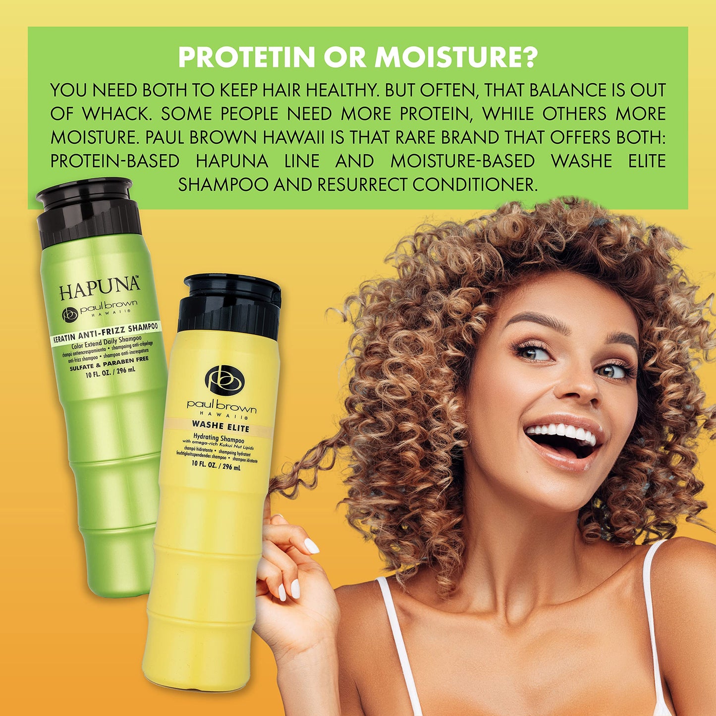Paul Brown Hawaii Washe Elite Shampoo | Hydrate & Treat Damaged Hair Moisturizing Safe for Color-Treated Antioxidant-Rich Kukui Nut Oil Protects Against Aging oz.