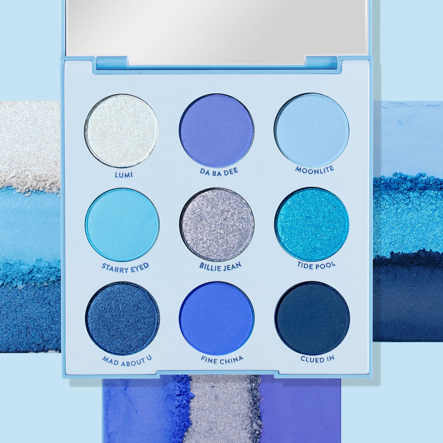 ColourPop Blue Moon Eyeshadow Palette - Monochromatic Blue Shadow Palette with Matte, Metallic and Duochrome Finishes - High-Pigment Eye Makeup with a Long-Wearing Formula (0.3 oz)