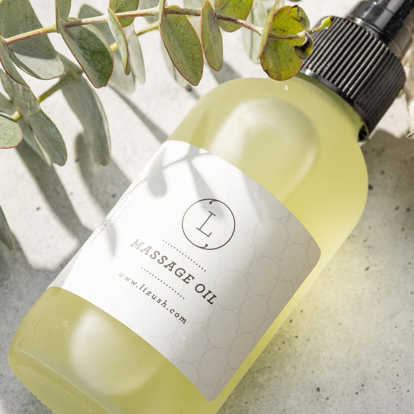 Lizush Eucalyptus Massage Oil, Moisturizing Nourishing and Reviving Massage Oil for Silky Skin, 4 oz Pampering Body Oil for Men, Women, Natural, Vegan and Non GMO, Premium Oils Handmade in the USA