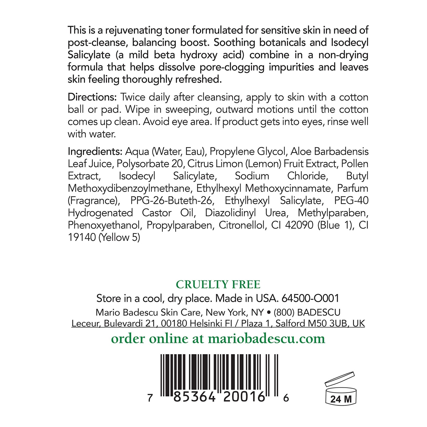 Mario Badescu Keratoplast Cleansing Lotion Toner - Soothing & Rejuvenating Skin Care Face Toner With Aloe Vera, 16 Fl Oz