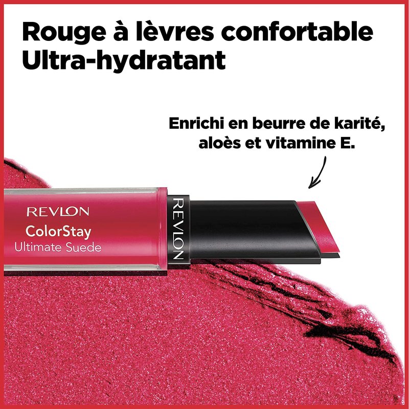 REVLON ColorStay Ultimate Suede Lipstick, Longwear Soft, Ultra-Hydrating High-Impact Lip Color, Formulated with Vitamin E, Wardrobe (047), 0.09 oz