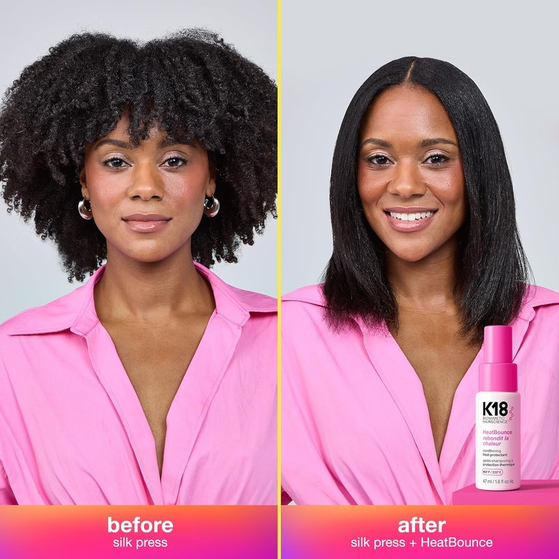 K18 HeatBounce Conditioning Spray - Lightweight Leave-In Heat Protectant for All Hair Types | 450℉ Protection, Smooth & Detangle