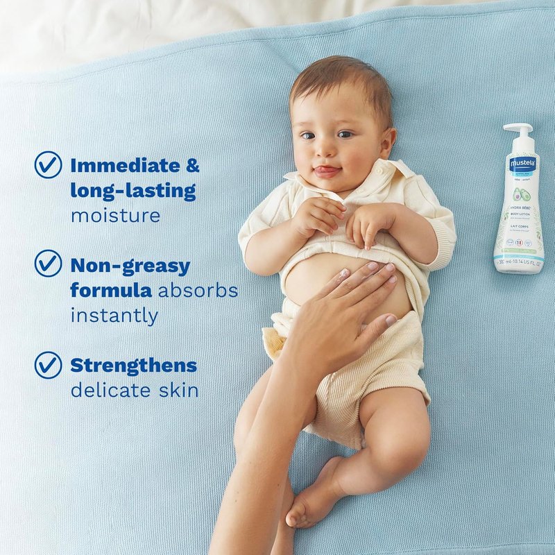 Mustela Hydra Bebe Body Lotion - Daily Moisturizing Baby Lotion with Avocado & Jojoba Oil | Multiple Sizes Available
