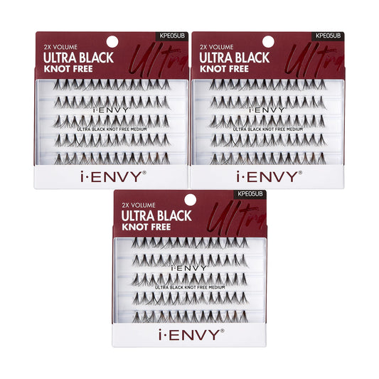 i•ENVY Knot Free Individual Lashes 3 Pack (Ultra Black - Medium)