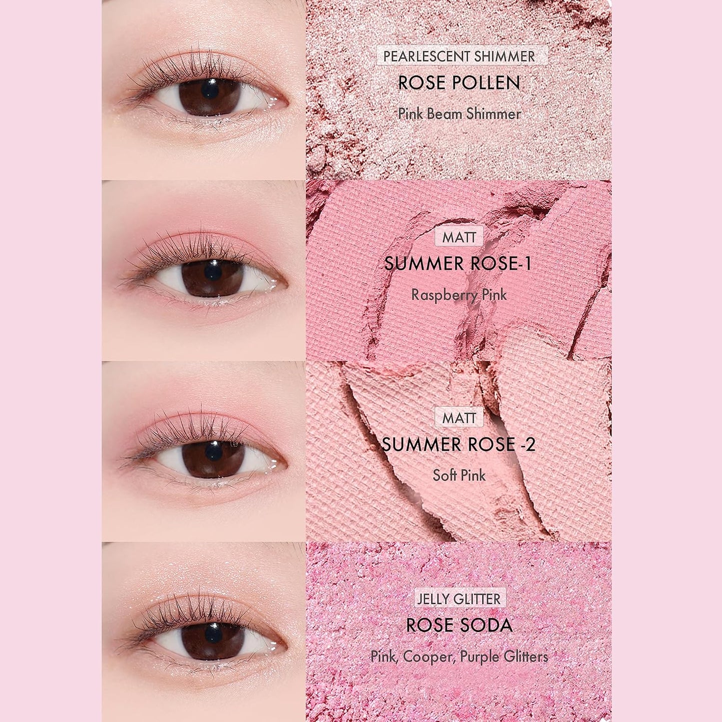 Amuse SEOUL Eye Color Palette - 9-Cool Rose Tones, Blendable Matte & Shimmer Eyeshadow, Vegan Korean Makeup | 02 Cool Rose