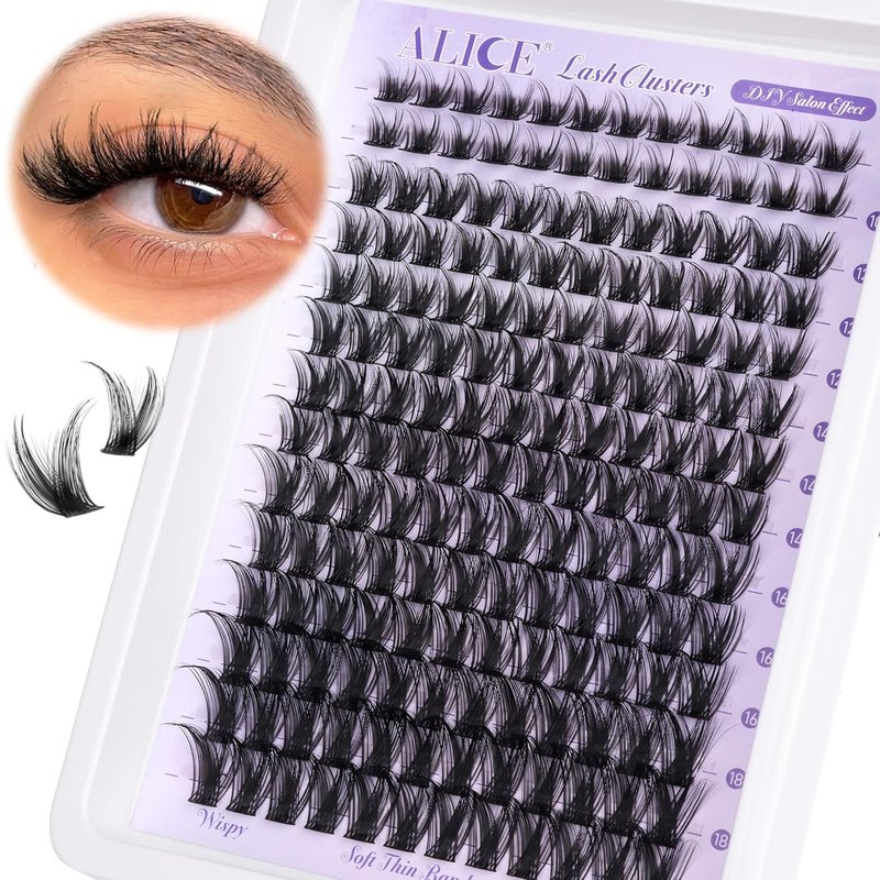 Eyelash Clusters - Wispy 10-18mm Natural Volume Extensions | 168pcs DIY Individual Lashes with Soft Thin Band