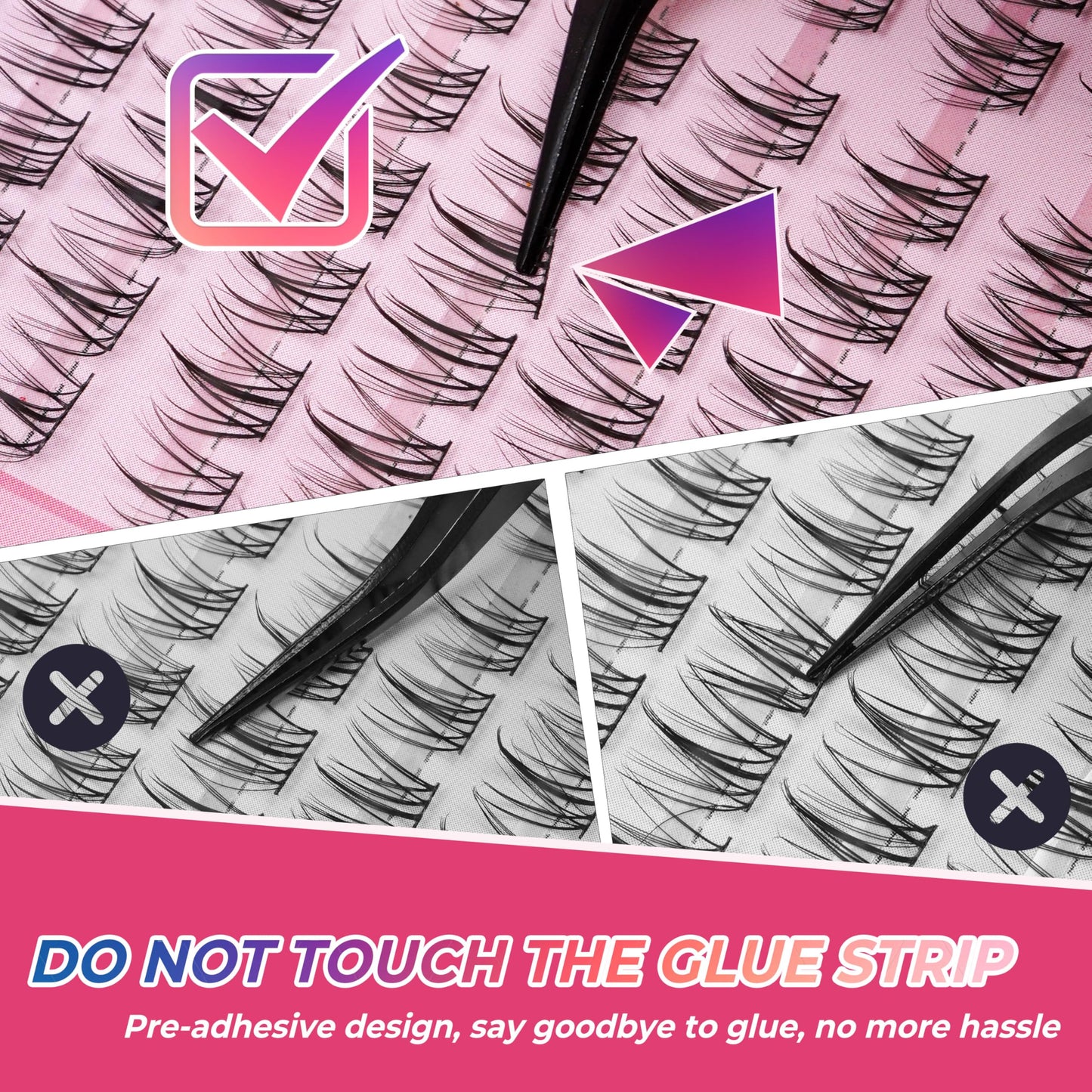 Dorisue Beautiful Cluster Lashes Kit for Beginners - 120PCS 5D Volume with 0.05mm Invisible Band, 3-Step Easy Application System with precision Tweezers and Mini Glue, Sleep Safe Waterproof