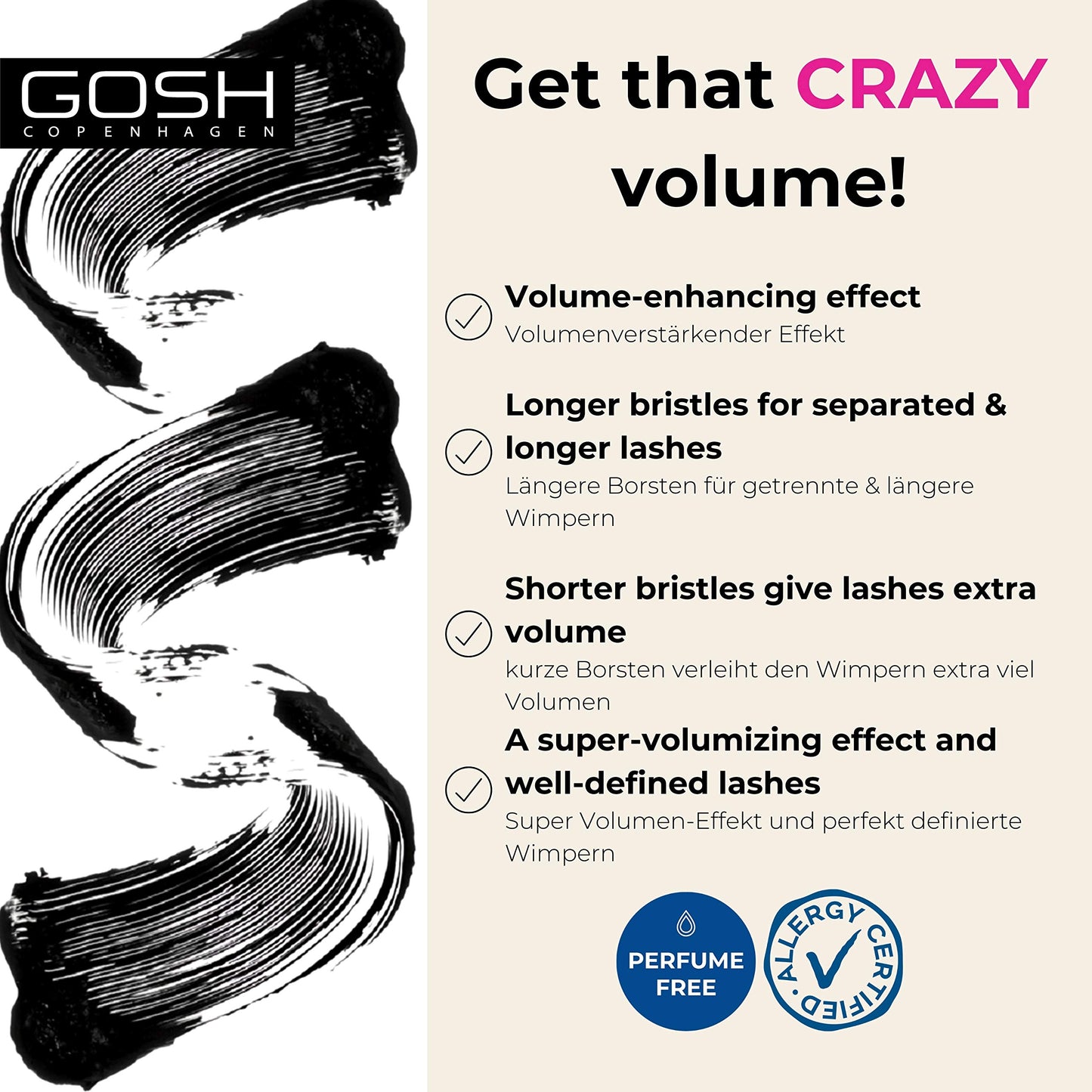 Boombastic Crazy Mascara 001 Extreme Black - Gosh Copenhagen