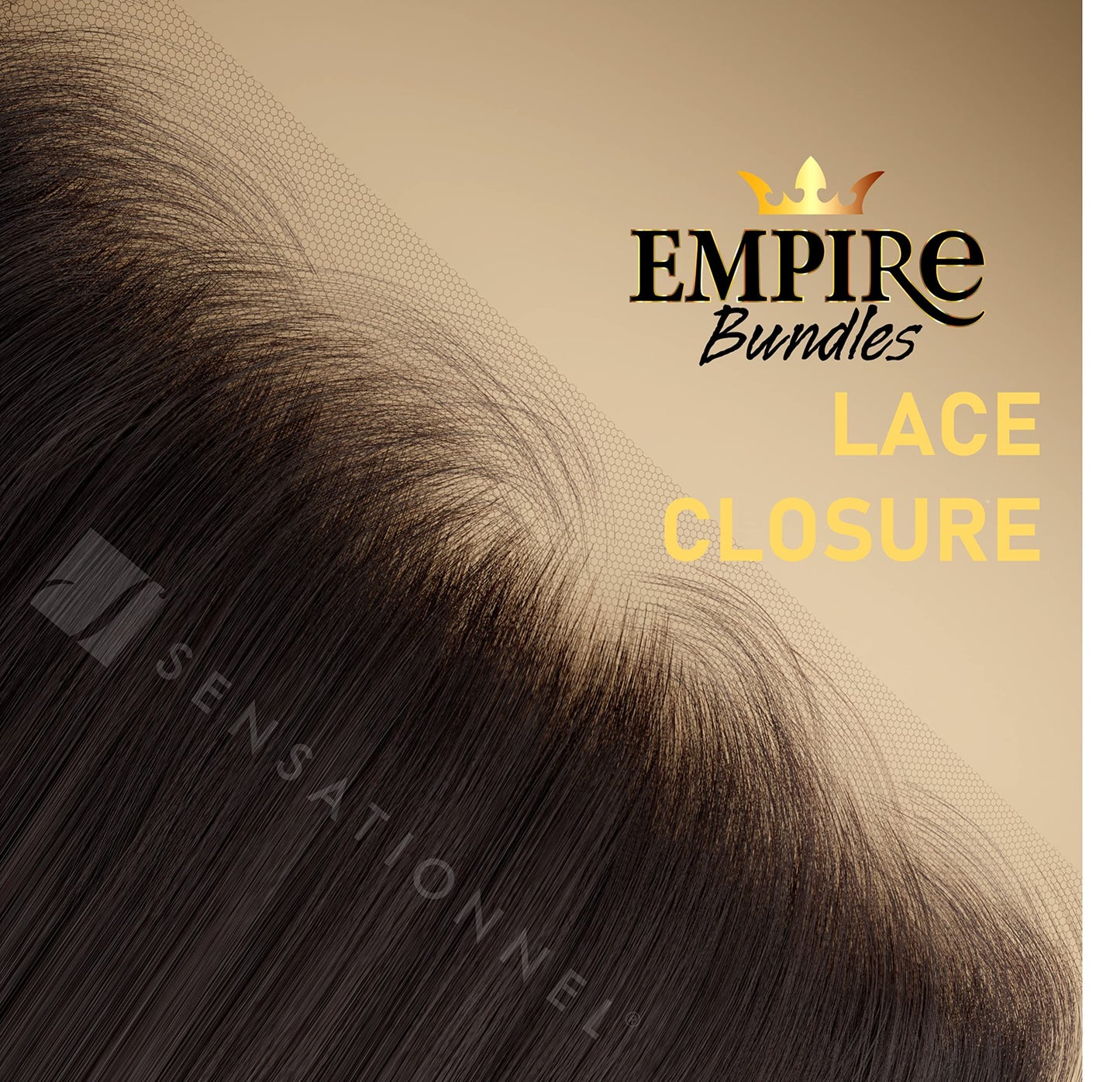 Sensationnel Empire bundle 4x4 closure - straight HD lace large free parting lace frontalclosure unprocessed human hair weave (12 inch, NATURAL/BLACK)