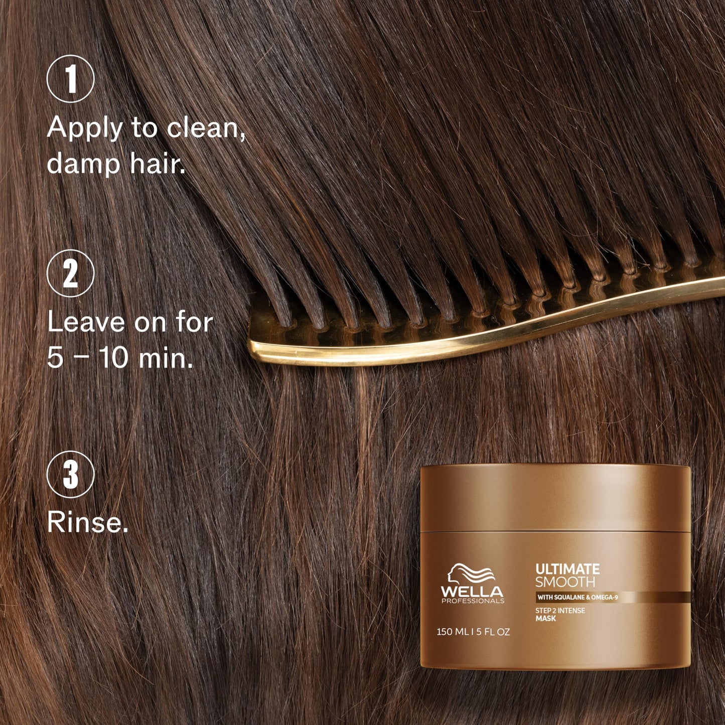 Wella Professionals ULTIMATE SMOOTH Intense Mask | Nourishing Treatment for Dry & Frizzy Hair | With Squalane & Omega 9 | 5 Fl Oz