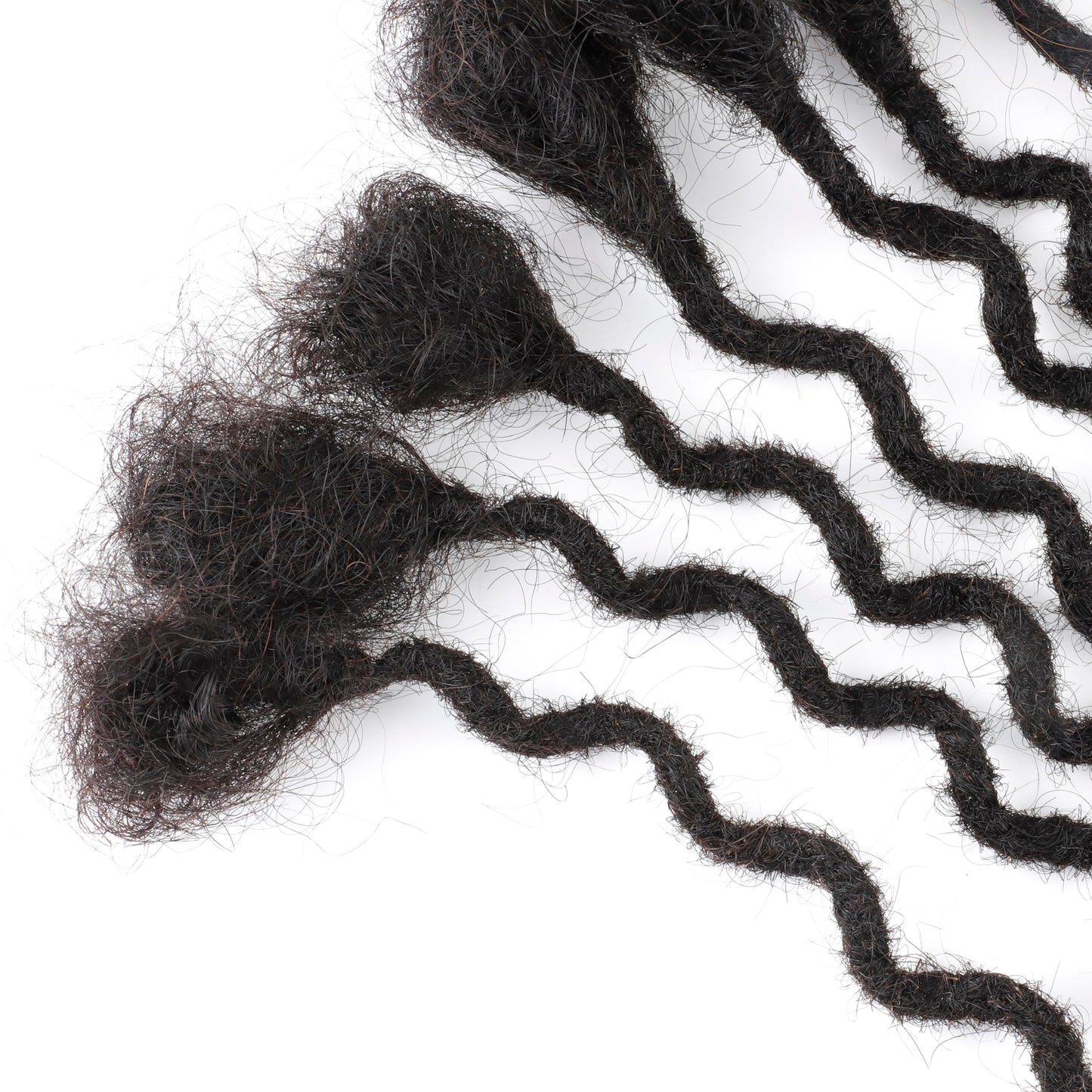 0.6cm Thickness Real Human Hair Dreadlock Extensions 10 Inch 10 Strands Full Handmade Permanent Curly Locs Extensions Human Hair Can Be Dyed and Bleached