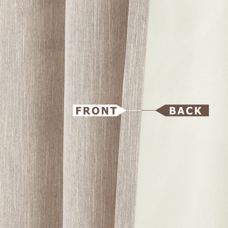 Melodieux Elegant Cotton Room Darkening Blackout Curtains for Living Room Bedroom Thermal Insulated Grommet Drapes, 52 by 84 Inch, Beige (1 Panel)